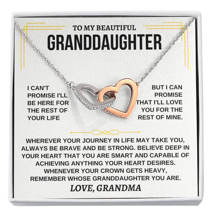 To My Granddaughter - Interlocking Hearts Necklace - Gift From Grandma - Personalize Memories