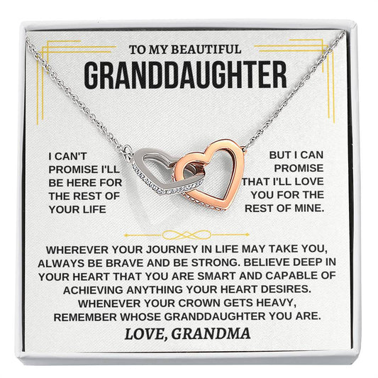 To My Granddaughter - Interlocking Hearts Necklace - Gift From Grandma - Personalize Memories