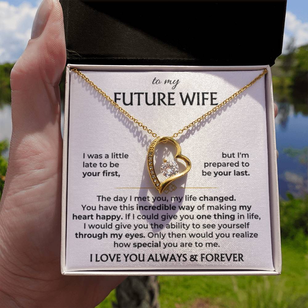 Future Wife Necklace - Romantic Jewelry Gift for Girlfriend for Valentine’s Day, Birthday & Proposal Celebrations - Forever Love Necklace - Personalize Memories