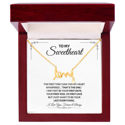 To My Sweetheart Necklace - Gift for Love on Valentine’s Day & Special Days - Scripted Love Necklace - Personalize Memories