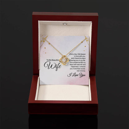 To My Wife Necklace - Holiday & Valentine’s Day Gift from Husband - Love Knot Necklace - Personalize Memories