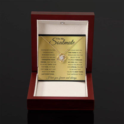 To My Soulmate Necklace - Unique Soulmate Gift for Her for Birthdays & Surprise Moments - Love Knot Necklace - Personalize Memories