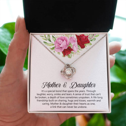Mother & Daughter Gift - It's a Special Bond That Spans The Years - Love Knot Necklace - Personalize Memories