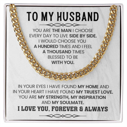 Cuban Link Chain Husband Gift – Birthday & Valentine’s Day from Wife - Personalize Memories