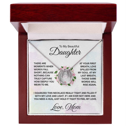 To My Daughter Necklace – Graduation & Christmas Gift from Mom – Lucky In Love Necklace - Personalize Memories