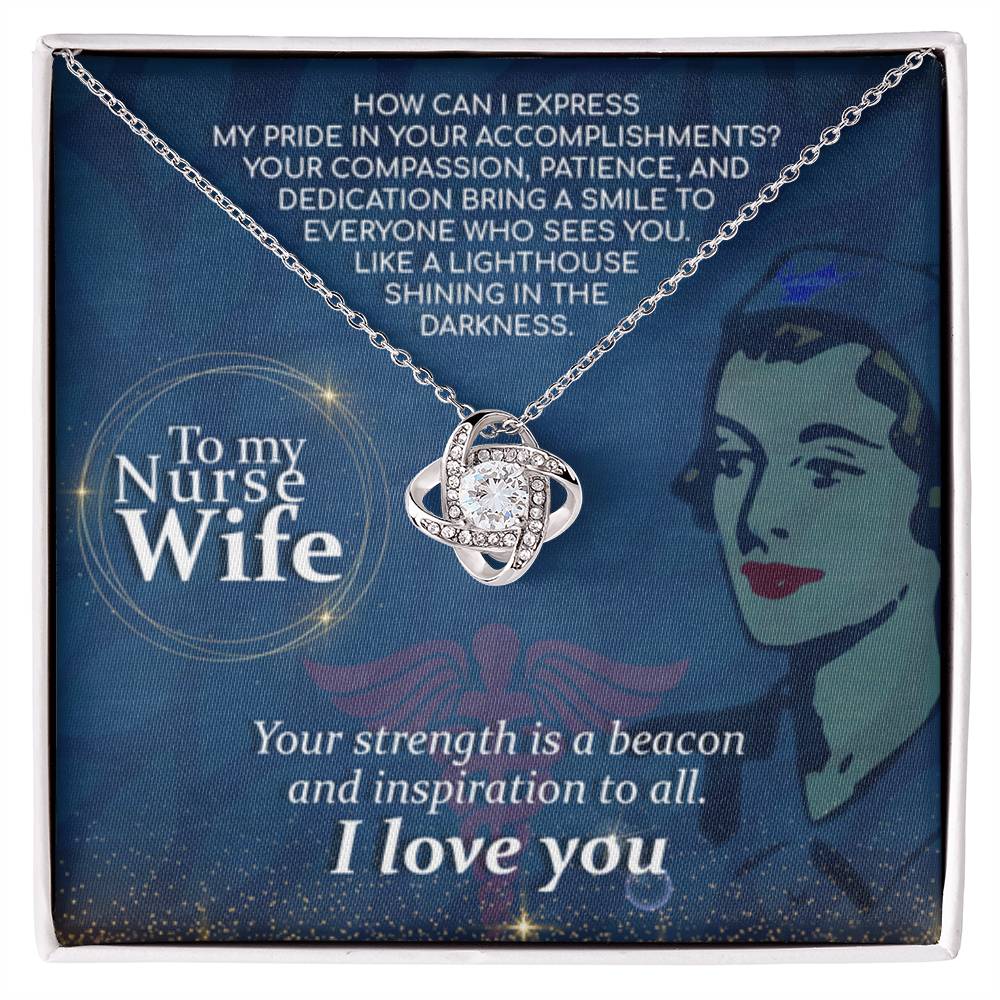 Nurse Wife Gift From Husband - Love Knot Necklace - Personalize Memories