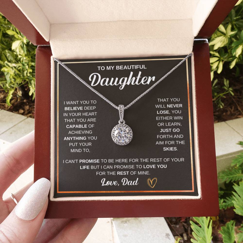 To My Daughter Necklace - Emotional Jewelry from Dad to Celebrate Love Every Day & Always - Eternal Hope Necklace - Personalize Memories