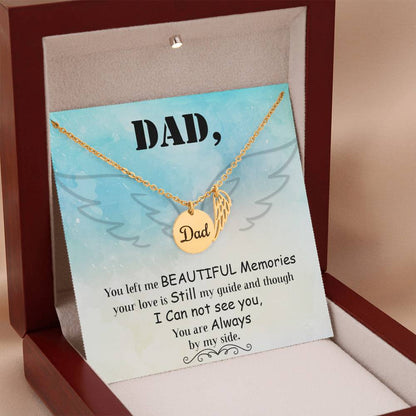 Angel Wing Dad Necklace Gift from Heaven - Remembrance Necklace for Dad - Loss of Dad Gift