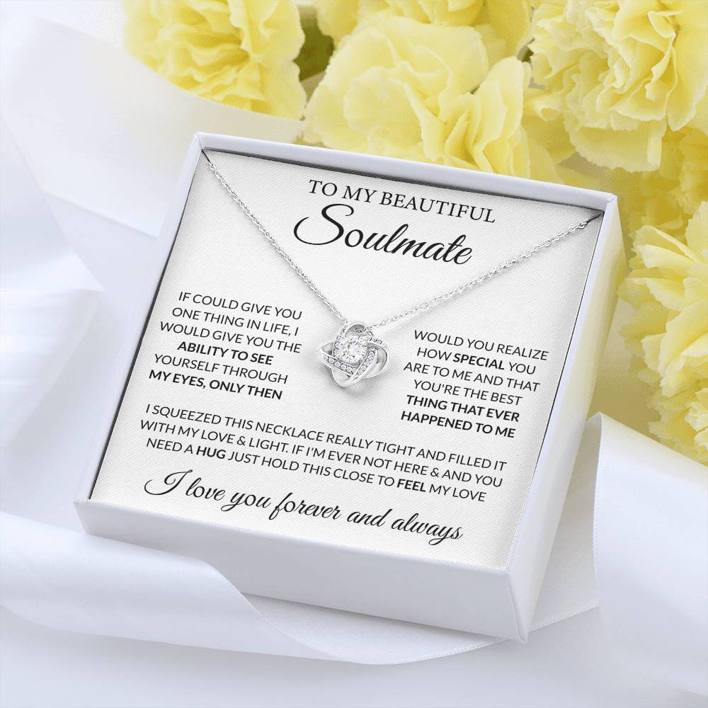 Gift for Soulmate - Feel My Love - Love Knot Necklace - Personalize Memories