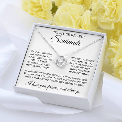 Gift for Soulmate - Feel My Love - Love Knot Necklace - Personalize Memories