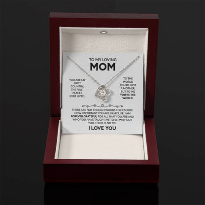 Gift for Mom - I Am Forever Grateful - Love Knot Necklace - Personalize Memories