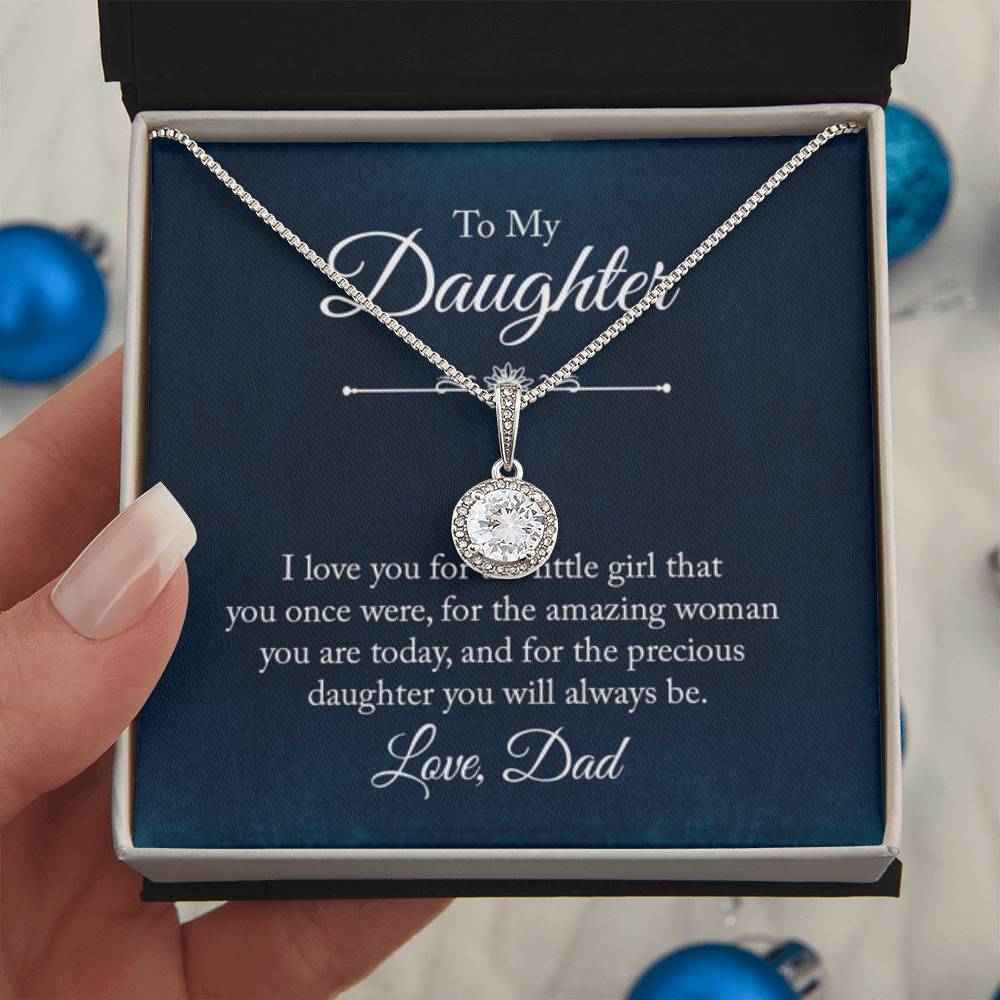 To My Daughter Necklace - Father to Daughter Gift for Graduation, Birthday & Big Life Moments - Eternal Hope Necklace - Personalize Memories