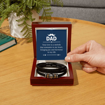 Present for Dad - Your love is a melody - Love You Forever Bracelet - Personalize Memories