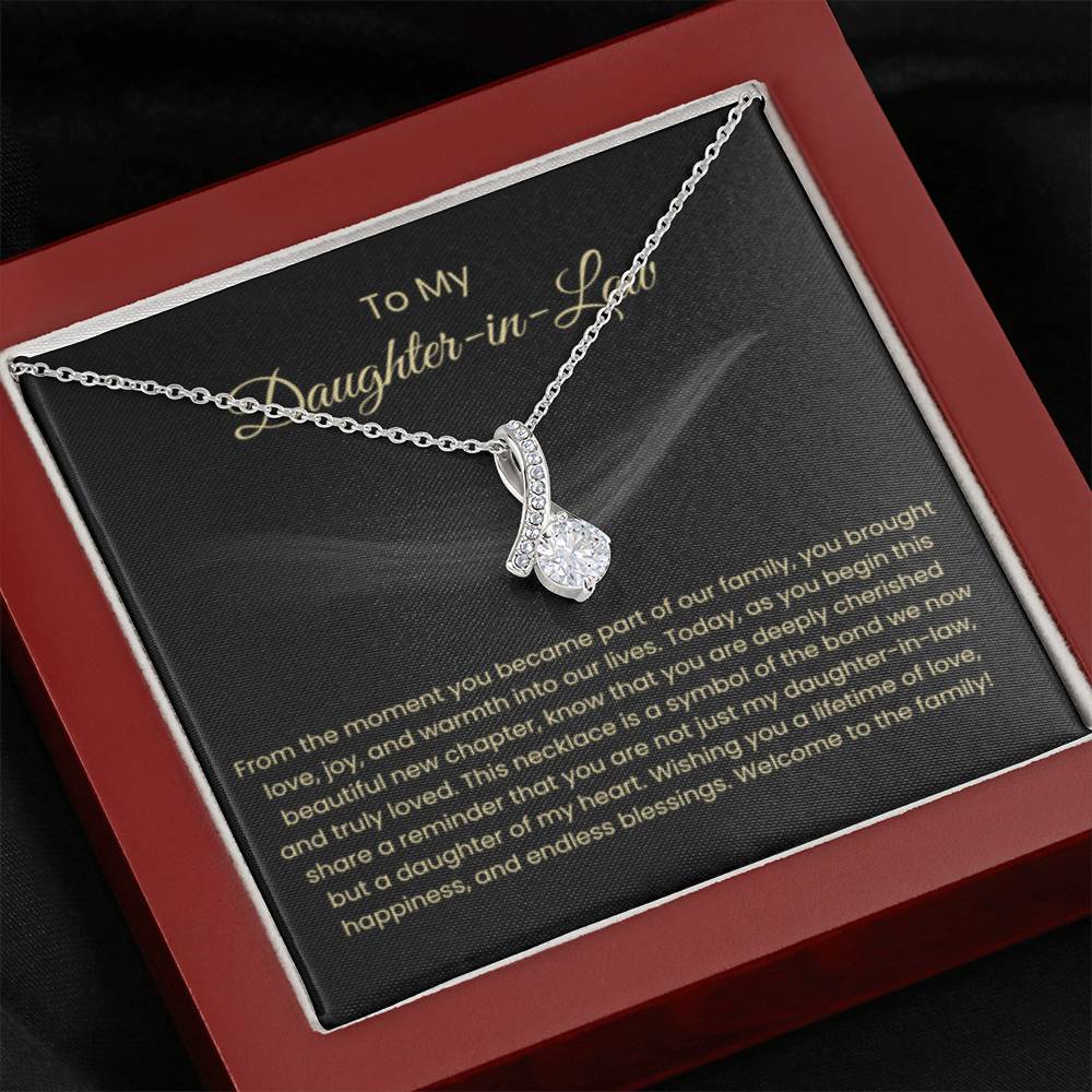 To My Daughter In Law - Alluring Beauty Necklace - Gift for Daughter in Law - Personalize Memories