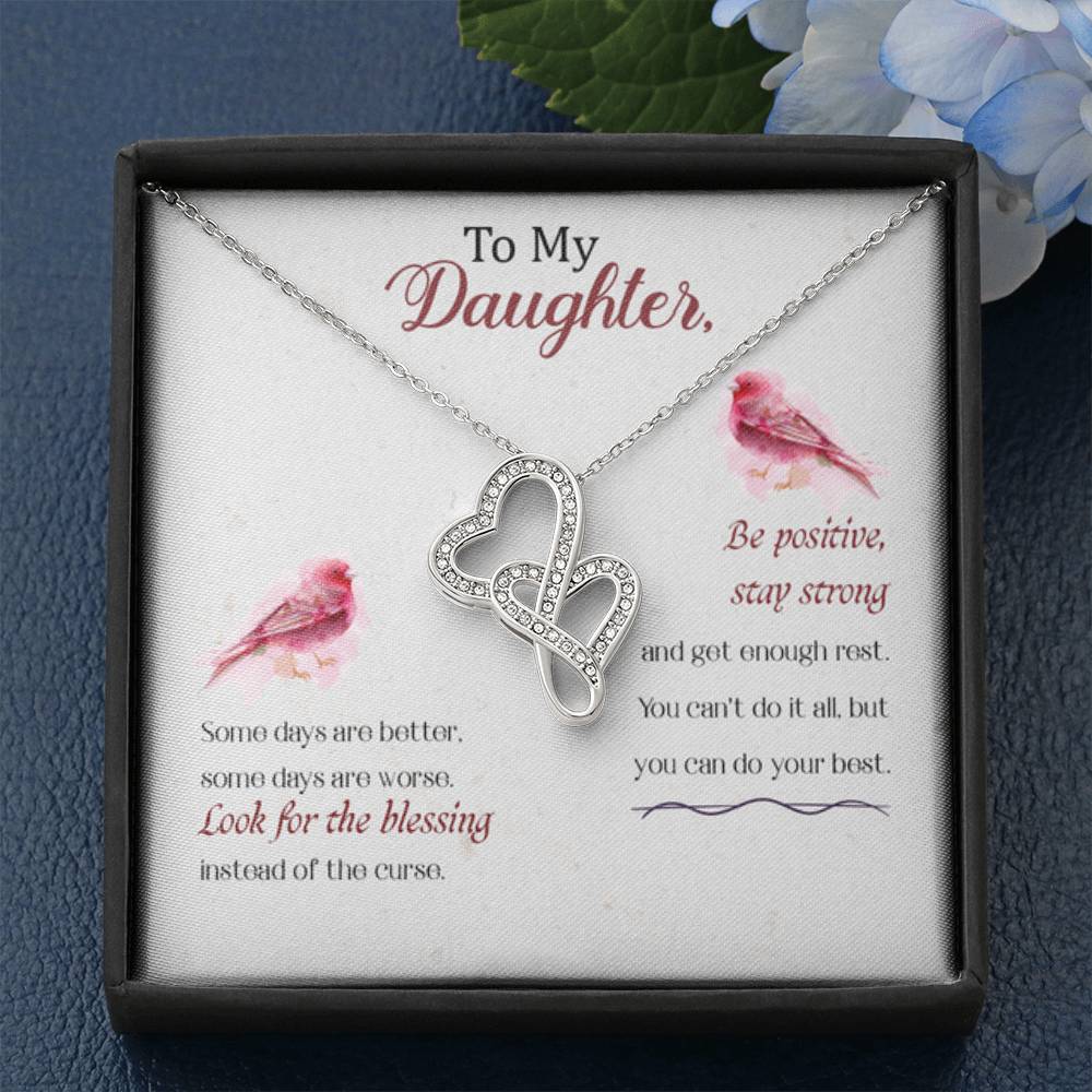 To My Daughter Necklace - Unique Daughter Gift for Christmas & Special Days - Heart-to-heart Necklace - Personalize Memories