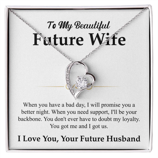 To My Beautiful Future Wife Gift from Husband - Forever Love Necklace - Personalize Memories