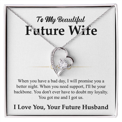 To My Beautiful Future Wife Gift from Husband - Forever Love Necklace - Personalize Memories