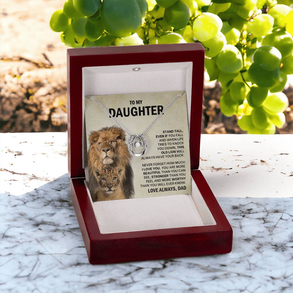 To My Daughter Necklace - Stand Tall - Daughter Present from Dad - Lucky In Love Necklace - Personalize Memories