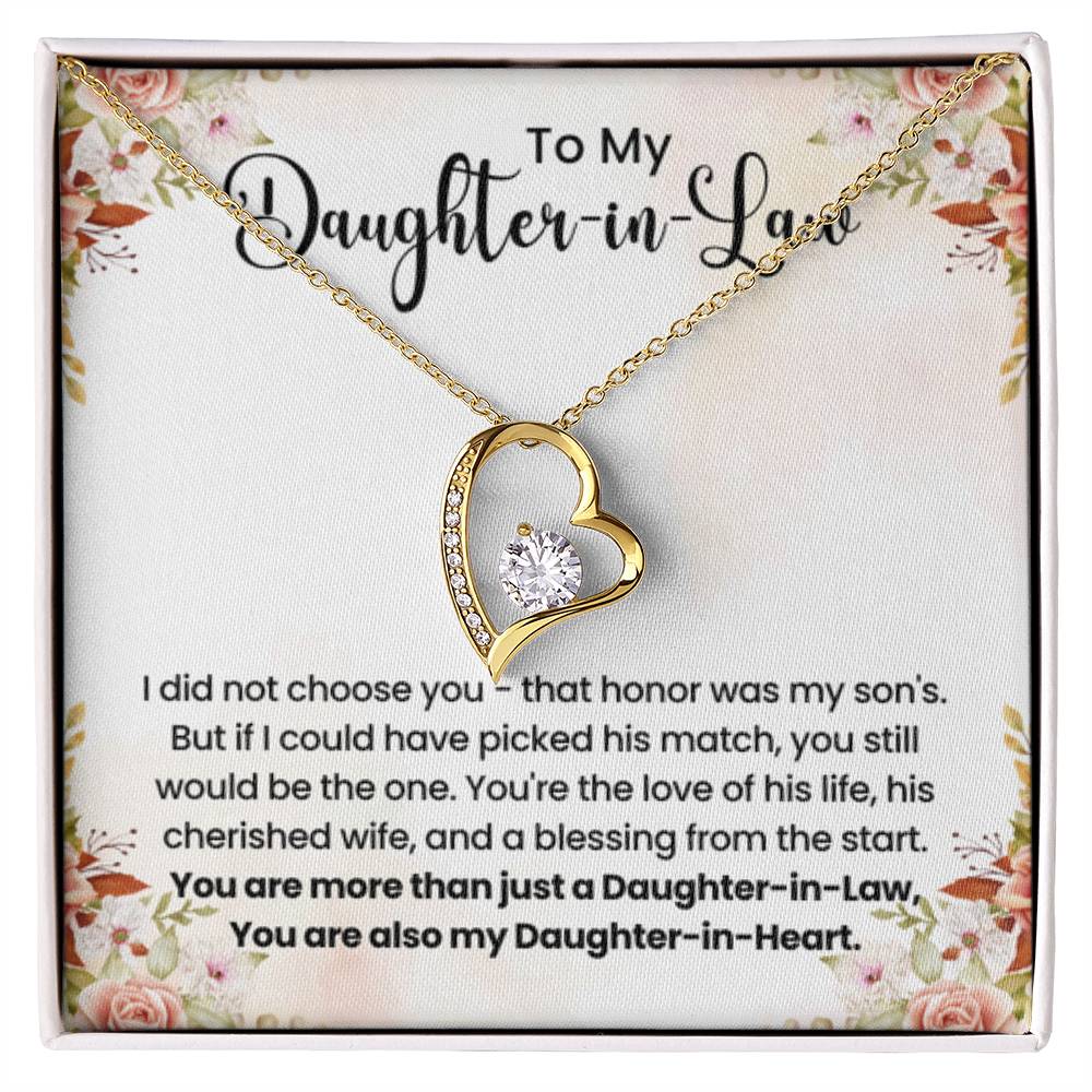 To My Beautiful Daughter In Law - Forever Love Necklace - Gift for Bonus Daughter - Personalize Memories