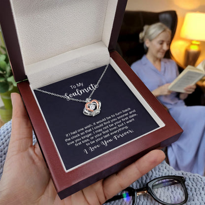 To My Soulmate Necklace - Soulmate Gift for Her for Valentine’s Day & Every Day Love - Crown Pendant Necklace - Personalize Memories