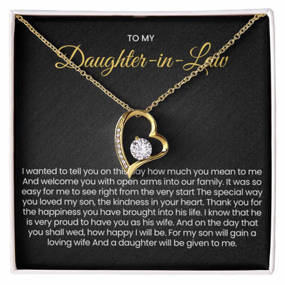To My Daughter In Law - Gift for Daughter in Law - Forever Love Necklace - Personalize Memories