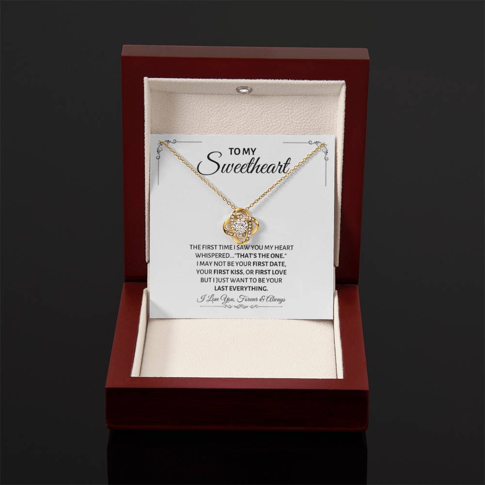 To My Sweetheart Necklace - Gift for Love on Valentine’s Day & Special Days - Love Knot Necklace - Personalize Memories