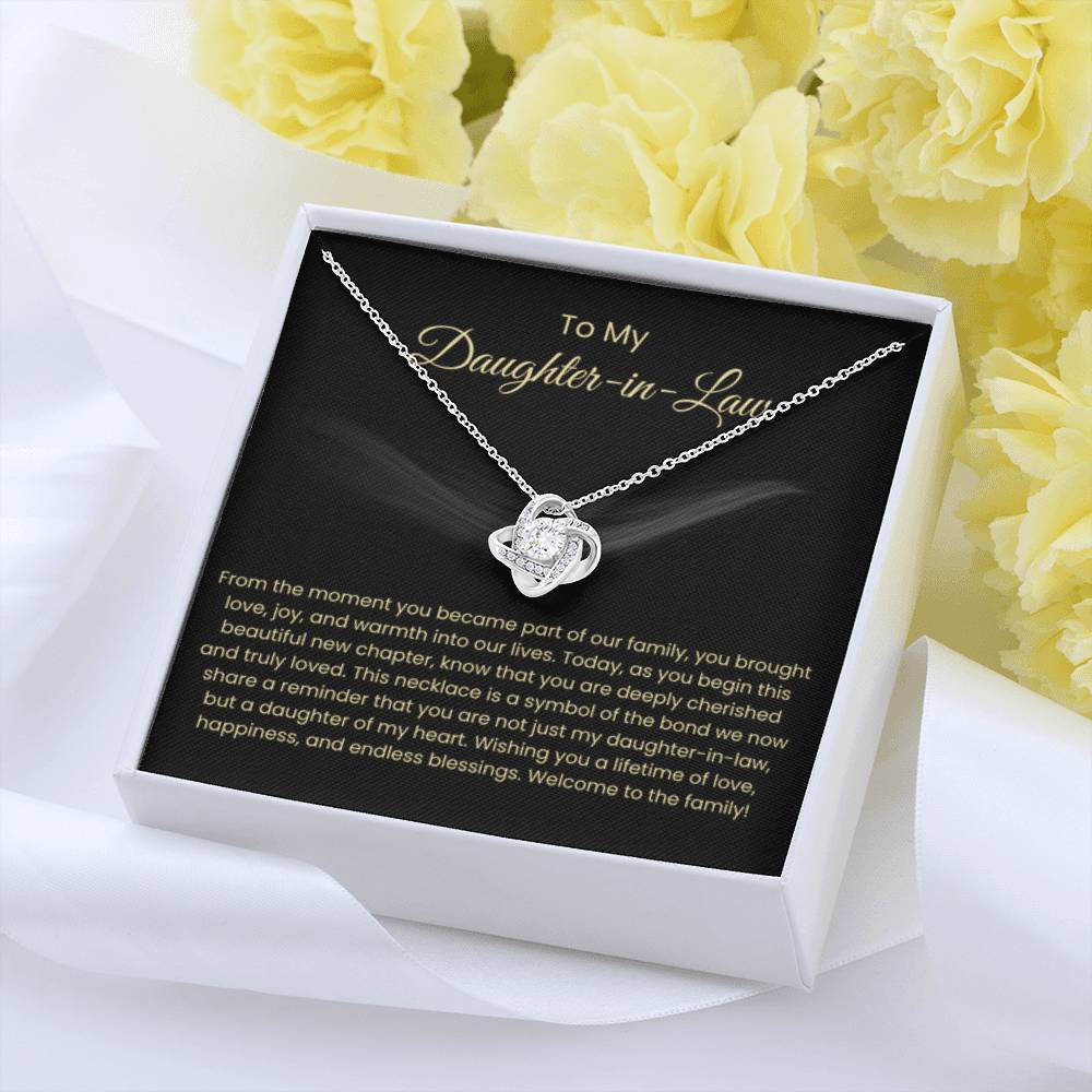 To My Daughter In Law - Love Knot Necklace - Gift for Daughter in Law - Personalize Memories
