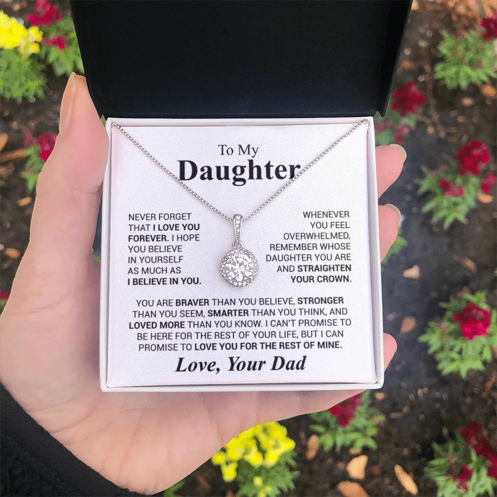To My Daughter Necklace - Birthday Jewelry Gift from Dad - Eternal Hope Necklace - Personalize Memories