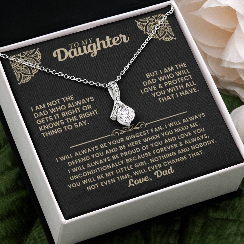To My Daughter Necklace - Birthday Jewelry Gift from Dad - You will always be my little girl - Alluring Beauty Necklace - Personalize Memories