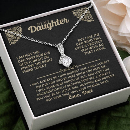 To My Daughter Necklace - Birthday Jewelry Gift from Dad - You will always be my little girl - Alluring Beauty Necklace - Personalize Memories