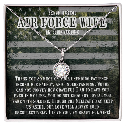 To The Best Air Force Wife In The World - Eternal Hope Necklace - Gift for Wife from Husband - Personalize Memories