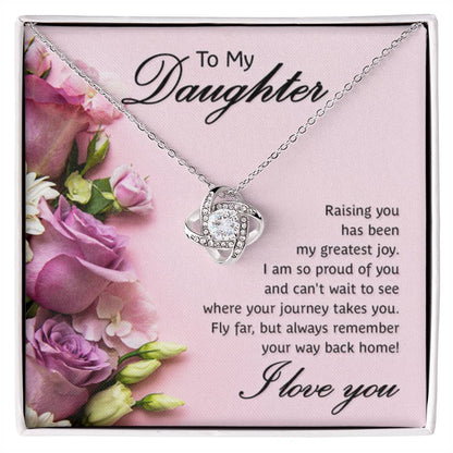To My Daughter Necklace – Perfect Daughter Gift for Graduation & Birthday – Love Knot Necklace - Personalize Memories