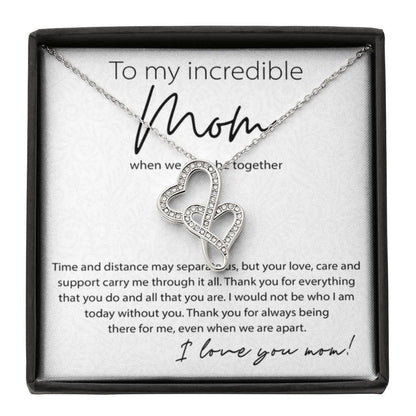 To My Incredible Mom - Thank You For Always Being There For Me - Heart-to-heart Necklace - Sentimental Gift for Mom - Personalize Memories