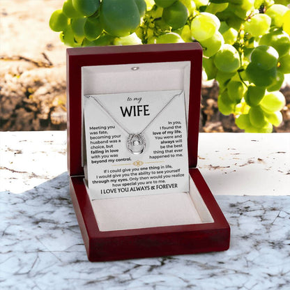 To My Wife Necklace - Meaningful Jewelry Gift from Husband for Valentine’s Day & Anniversary -  Lucky In Love Necklace - Personalize Memories