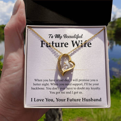 To My Beautiful Future Wife Gift from Husband - Forever Love Necklace - Personalize Memories