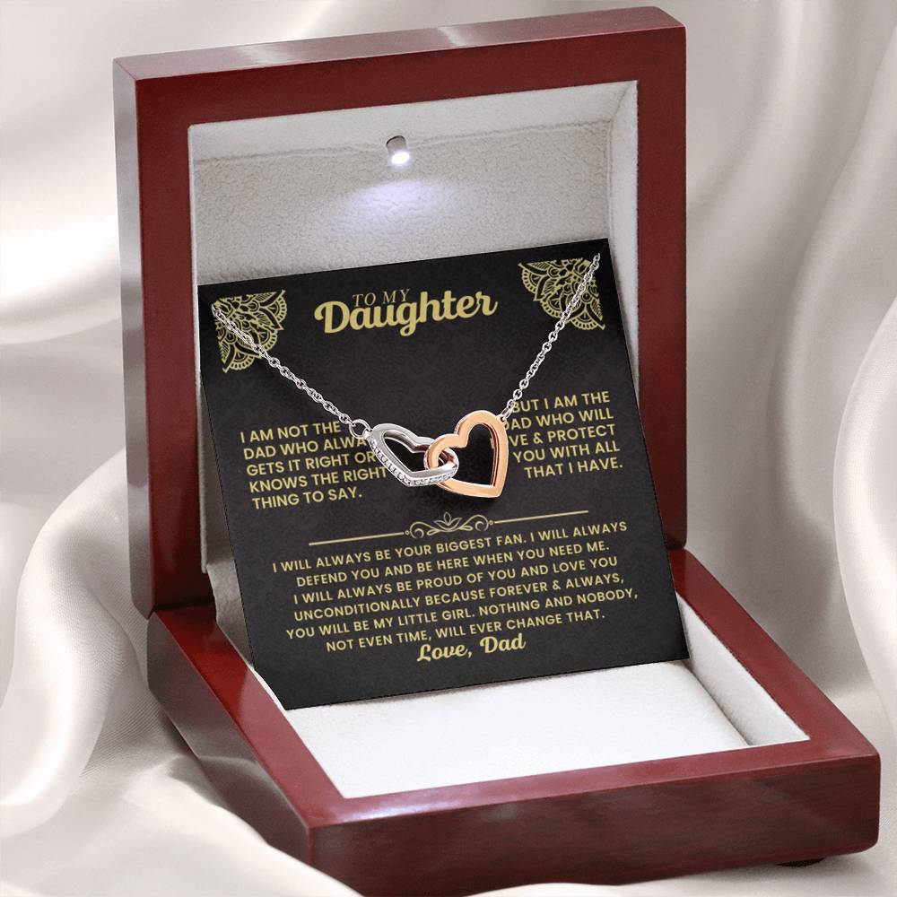 To My Beautiful Daughter - Whenever you feel overwhelmed - Interlocking Hearts Necklace from Dad - Personalize Memories