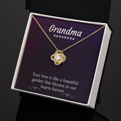 Present for Grandma - Grandma - Love Knot Necklace - Personalize Memories