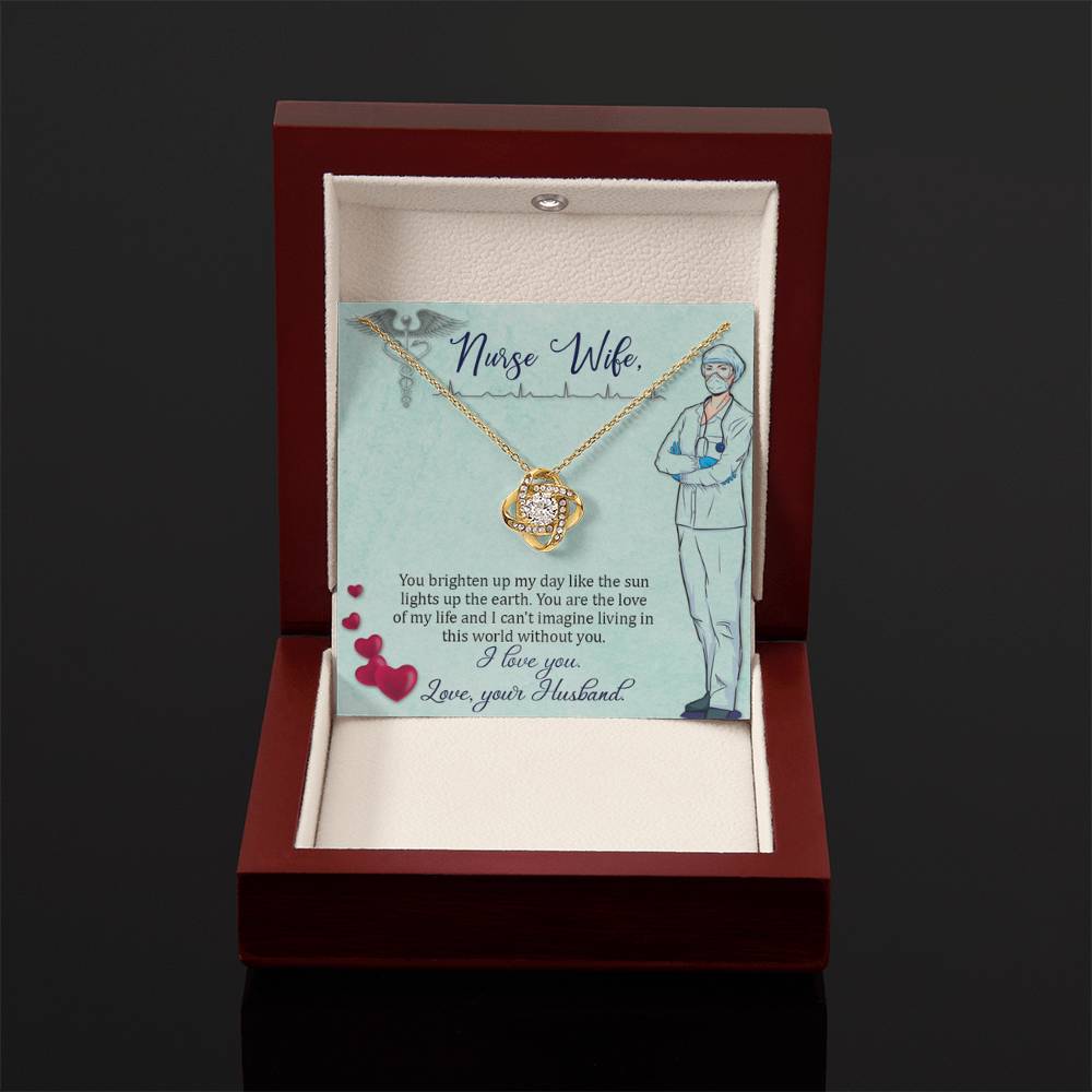 To my nurse wife Gift From Husband - Love Knot Necklace - Personalize Memories