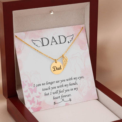 Angel Wing Dad Necklace Gift from Heaven - Daddy Memorial Gift