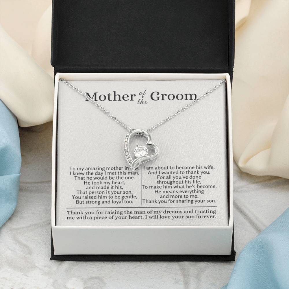 Mother of the Groom - Gift for Mother in Law - Thank you for raising the man of my dreams - Forever Love Necklace - Personalize Memories