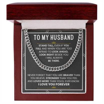 To My Husband – Cuban Link Chain – Wife to Husband Anniversary & Birthday Gift - Personalize Memories