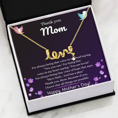 Mother's Day Present for Mom - Scripted Love Necklace - Personalize Memories