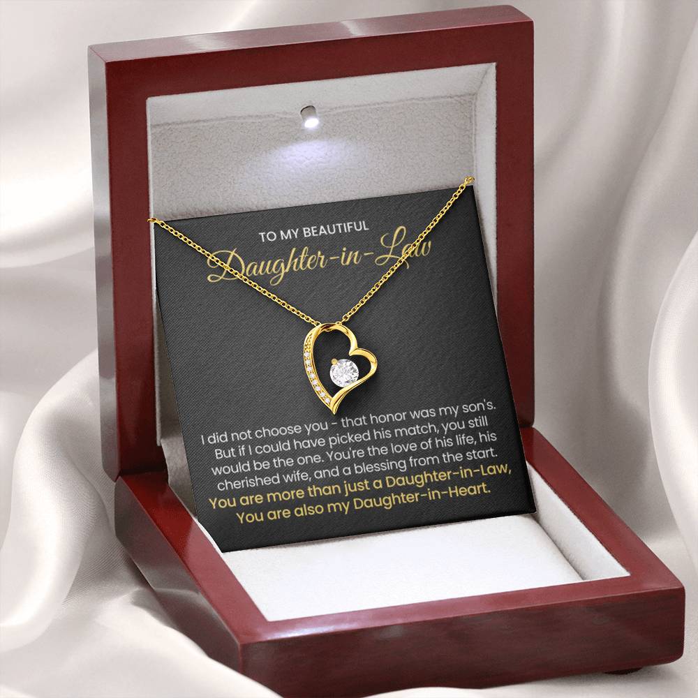 To My Daughter In Law - You are also my Daughter in heart - Forever Love Necklace - Personalize Memories