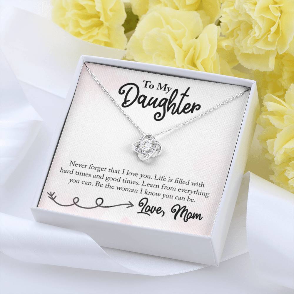 To My Daughter Necklace – Mom Gift for Daughter’s Birthday – Love Knot Necklace - Personalize Memories
