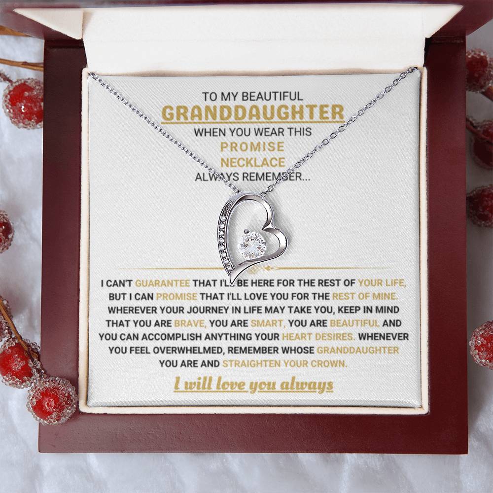 To My Granddaughter Necklace – Graduation Birthday Surprise Gift for Granddaughter – Forever Love Necklace - Personalize Memories