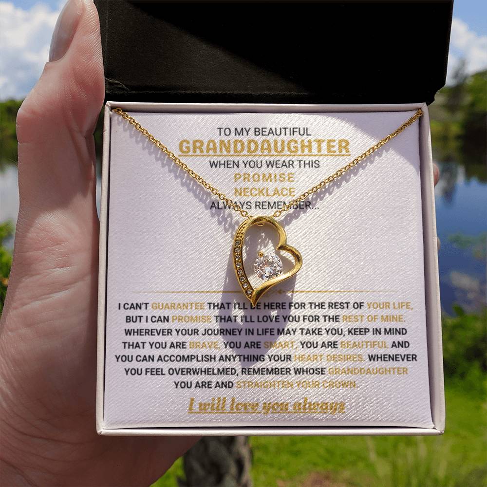 To My Granddaughter Necklace – Graduation Birthday Surprise Gift for Granddaughter – Forever Love Necklace - Personalize Memories
