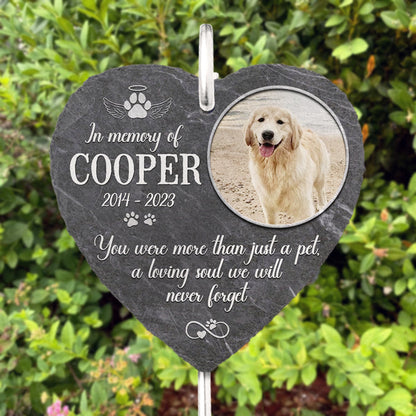 Personalized Memorial Garden Slate & Hook - Cemetery Decorations For Grave, Dog Memorial Gifts, Pet Memorial Stones, Loss Of Dog Sympathy Gift, Dog Memorial Stone - Personalize Memories