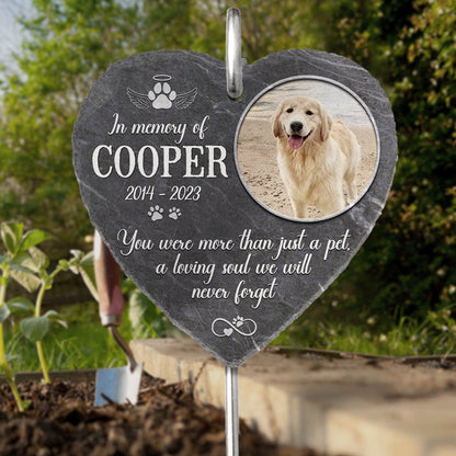 Personalized Memorial Garden Slate & Hook - Cemetery Decorations For Grave, Dog Memorial Gifts, Pet Memorial Stones, Loss Of Dog Sympathy Gift, Dog Memorial Stone - Personalize Memories