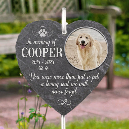 Personalized Memorial Garden Slate & Hook - Cemetery Decorations For Grave, Dog Memorial Gifts, Pet Memorial Stones, Loss Of Dog Sympathy Gift, Dog Memorial Stone - Personalize Memories