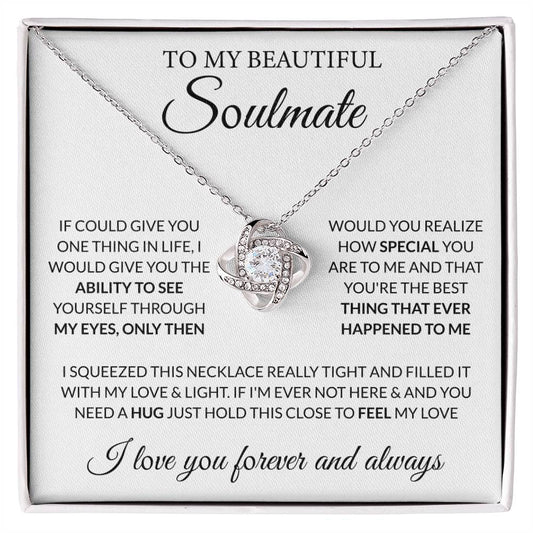 Gift for Soulmate - Feel My Love - Love Knot Necklace - Personalize Memories